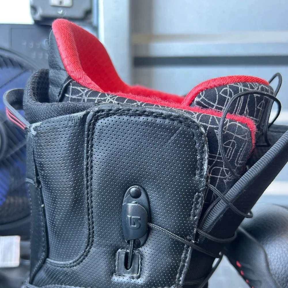 Burton Ion Snowboard Boots Mens 8 Black Red Imprint 4 Liner Speed Zone Lacing